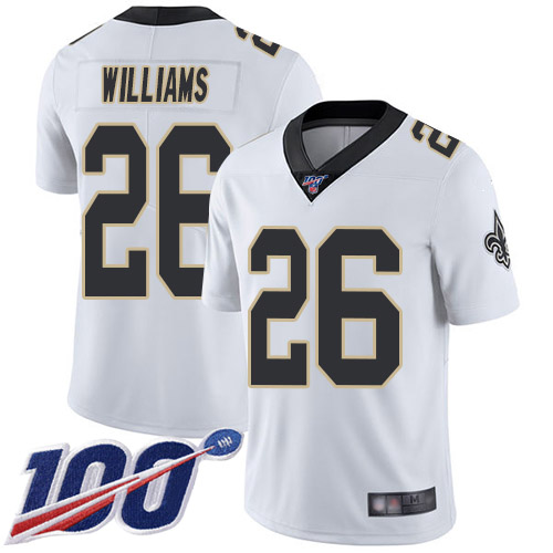 Men New Orleans Saints Limited White P J  Williams Road Jersey NFL Football #26 100th Season Vapor Untouchable Jersey->new orleans saints->NFL Jersey